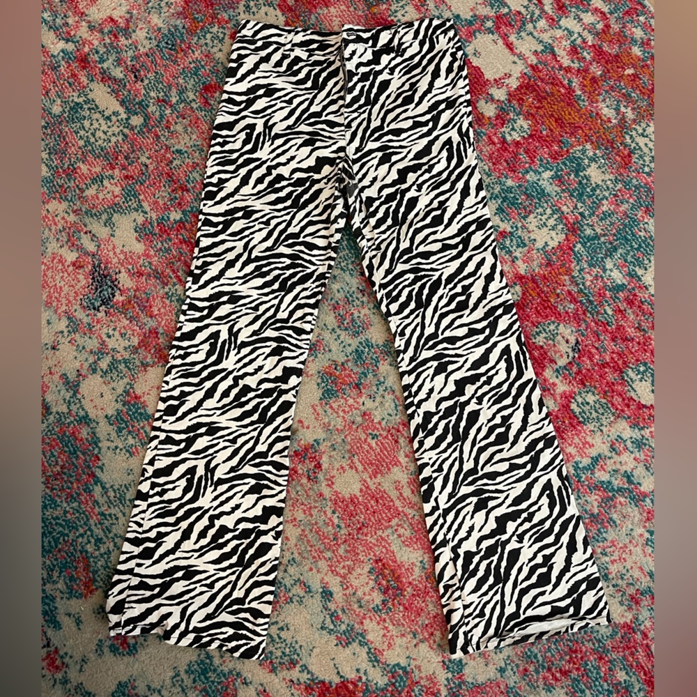 Motel Rocks Zebra Print Flare Pants